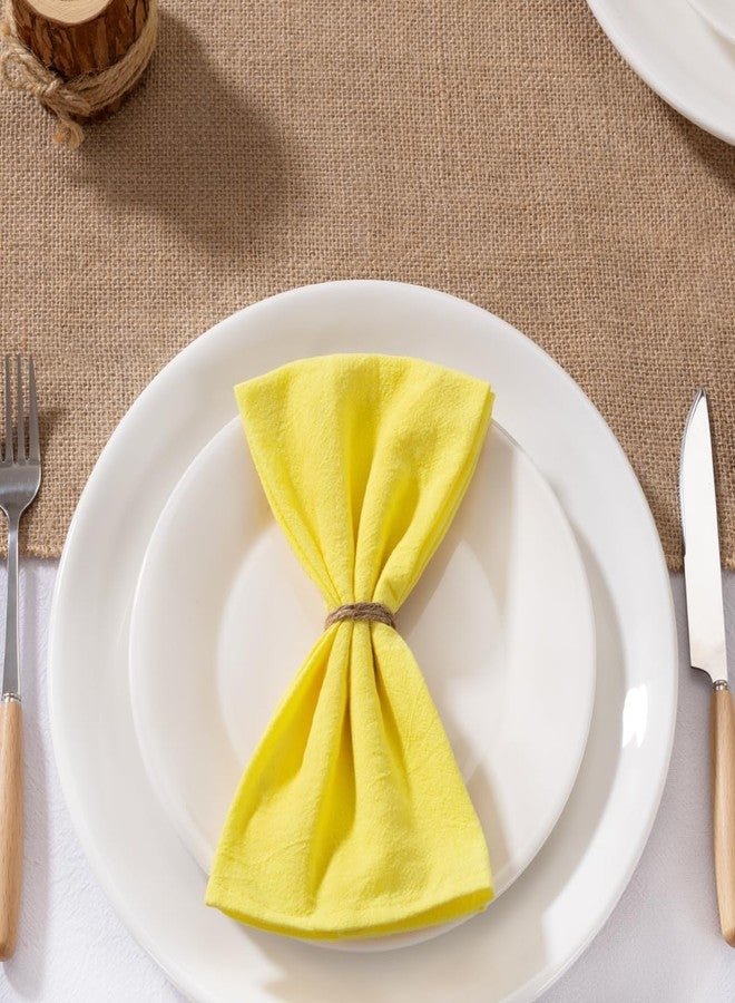 MLMW Cloth Napkins Set of 8 Yellow Linen Dinner Cotton Napkins Cloth Bulk Washable Napkins 16"×16" for Holiday Wedding Party Baby Bridal Shower Birthday Table Decorations - Image 5